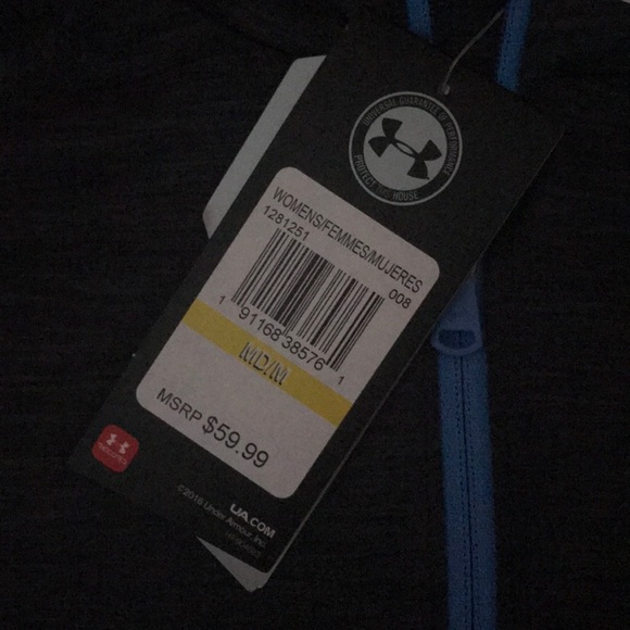 Grey and blue fitted Under Armour women’s 3/4 zip - Picture 2 of 4